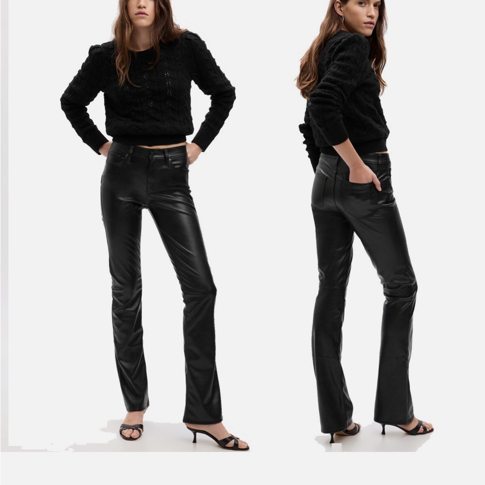GAP Mid Rise Vegan Leather Baby Boot Pants
